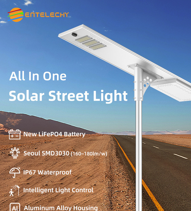 80W/16V 3~5 Nights LED Solar Street Light With 100000Hours Lifespan