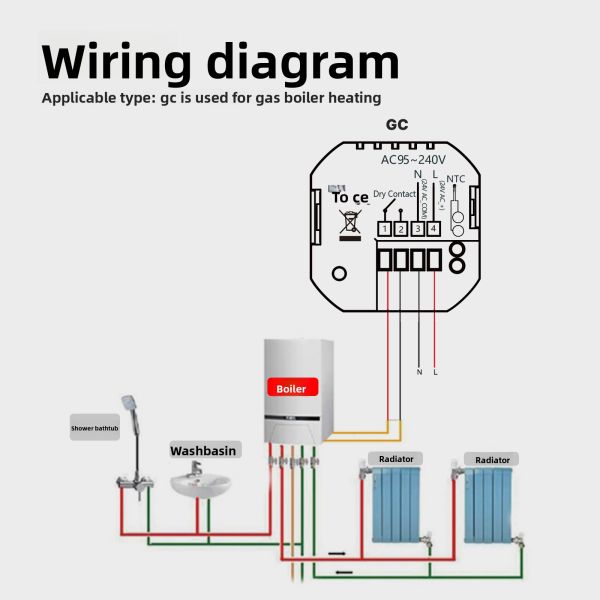 SIXWGH Tuya Smart WiFi Thermostat Electric Heating APP Control Voice Assistant Compatible Energy Saving Mode Child Lock High
