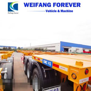 3 Axle 40ton Skeleton 40FT Cimc Container Truck Semi-Trailer