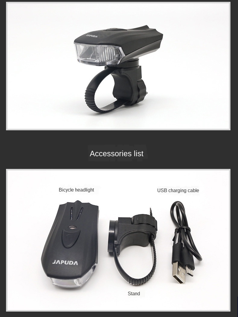Smart Sensor USB Charging LED Bicycle Light Waterproof Bike Lights For Night Riding 76g
