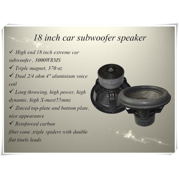Home Theater 3000W RMS 90dB 18 Inch SPL Car Speakers
