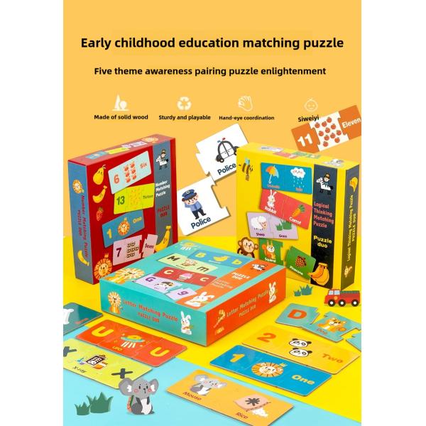 Educational Toy Intelligence Letters/traffic Cognition Puzzle Wooden Numbers Matching Puzzle