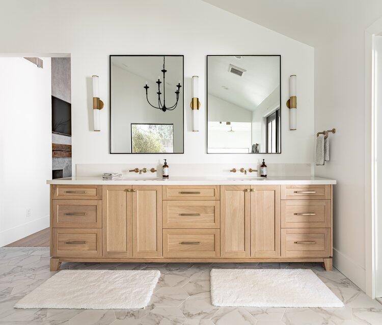 Rectangle LED Mirror Sink Floating Bathroom Cabinet Set with Custom Size Vanity Combo