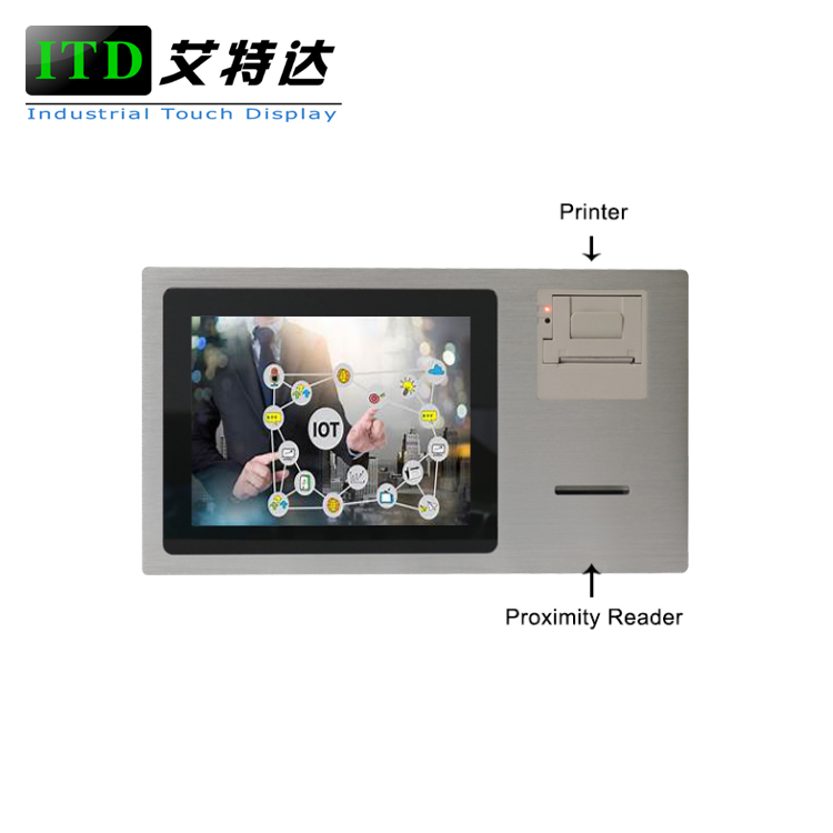 12.1 Inch PCAP/PCT Touch Panel Computer Windows 7/10 PC With Thermal Printer And Proximity Reader
