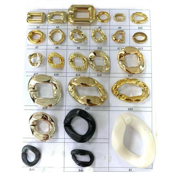 2021DIY plastic link ring Silver Gold plating plastic chain for shoes bag