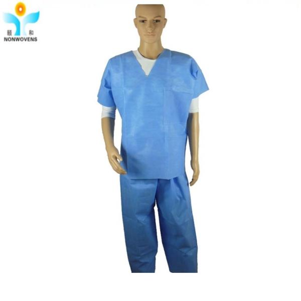v collar disposable protective suits thread sewing hospital scrub sets raw material