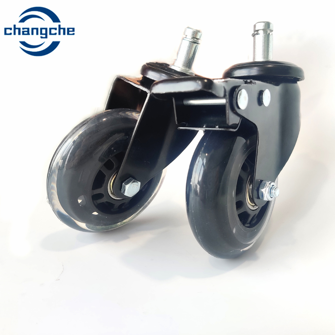 Black Roller Wheel Casters With Top Plate Mount Type For Easy Installation