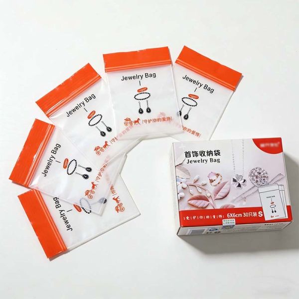 Personalized Recyclable Plastic Bag Reusable Jewelry Ziplock Plastic Bags 6x6cm