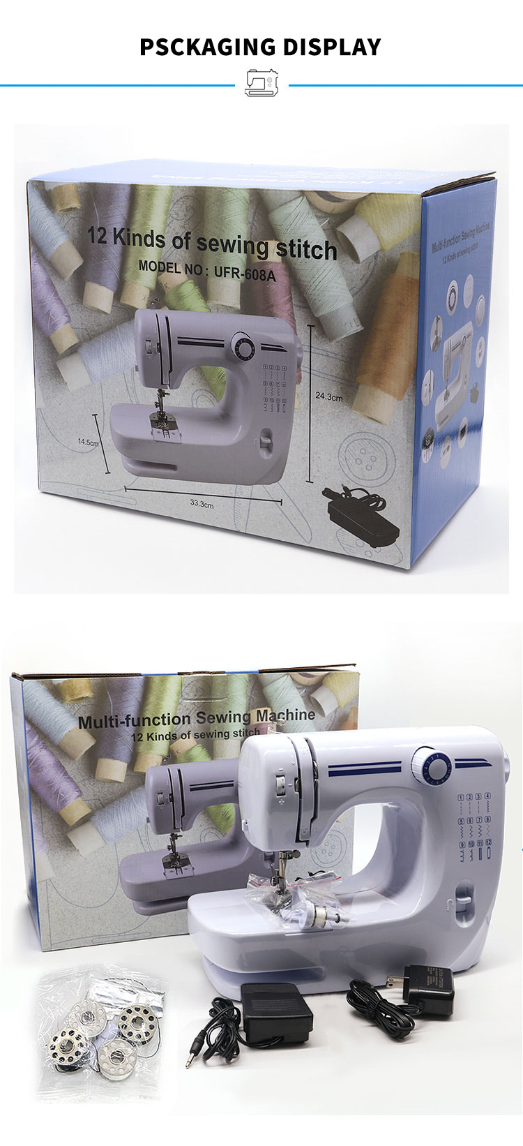 Multifunction Embroidery Electric Sewing Machine UFR-608 Mini Domestic Apparel Machinery