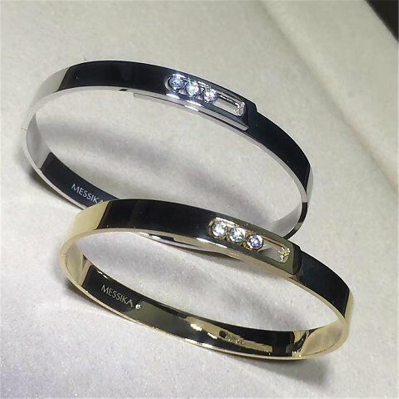 Luxury jewelry Luxury Jewelry Three drill sliding bracelet 18k white gold yellow gold rose gold diamond bracelet