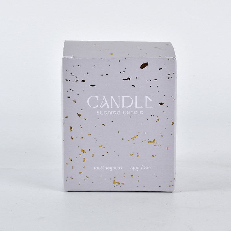 Green Scented Candle Gift Paper Printed Box Packaging With Cardboard Insert