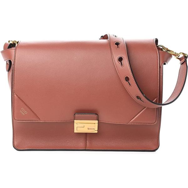 Fendi Kan U Rust Calfskin Leather Large Shoulder Bag 8BT314