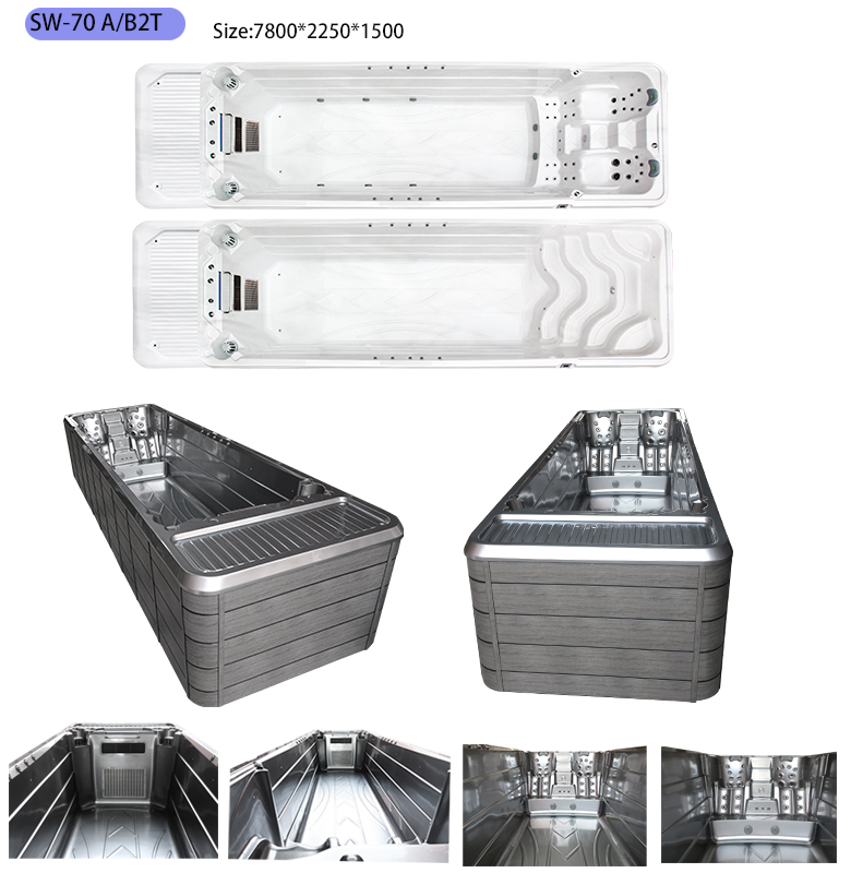 Acrylic Spa Tub Hydropool Swimspa Hot Massage Tube With High Flow Jets For Home Spa Outdoor Relaxation