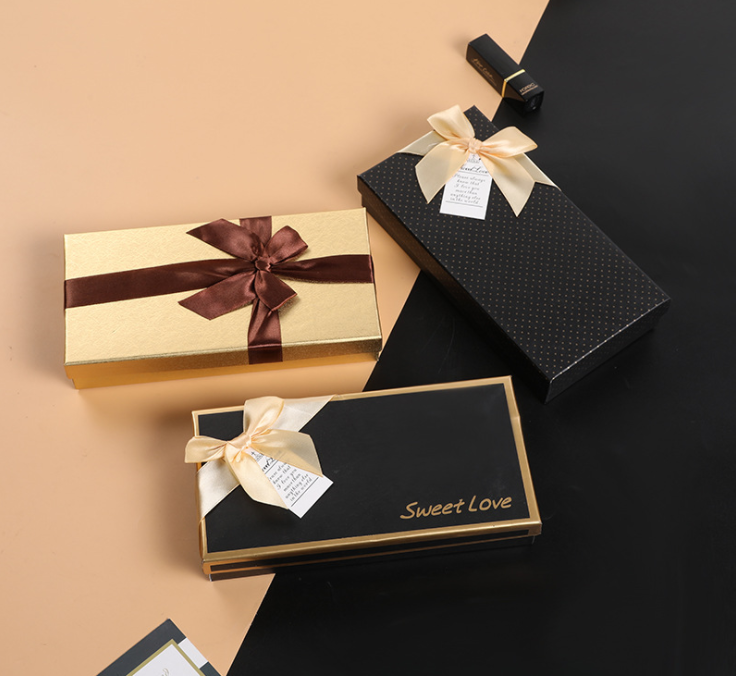Rectangular Red Rigid Cardboard Gifts Bar Sweets Bonbon Packaging Tray for Candy Box