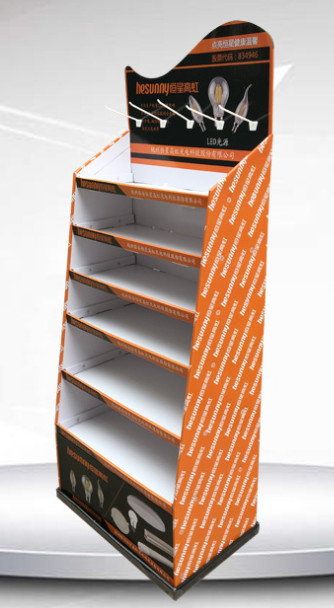 OEM PMS Cardboard POS Displays Floor Stands Embossing