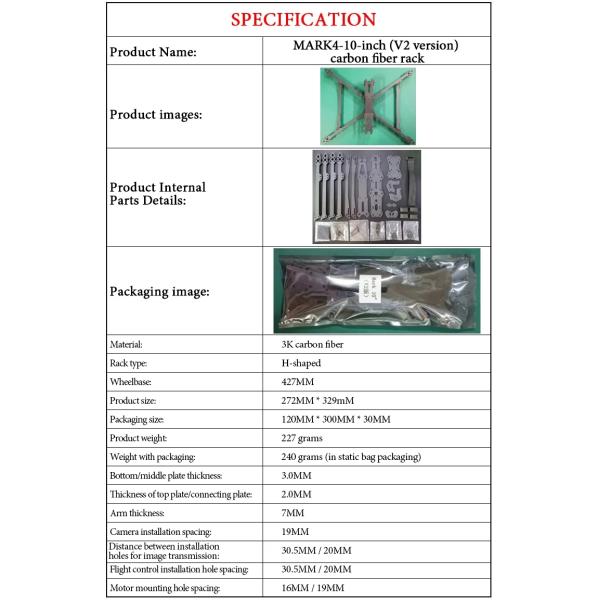 MARK4 V2 FPV Drone Frame KIT 8/9/10inch Carbon Fiber RC FPV Freestyle Long Ran Racing Drone Quadcopter Security Protection