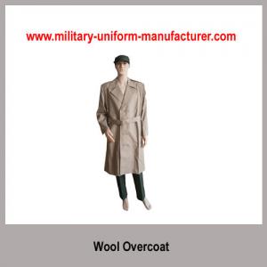 Quality Military Khaki Color Wool Polyester Overcoat For Army Officer Suits wholesale