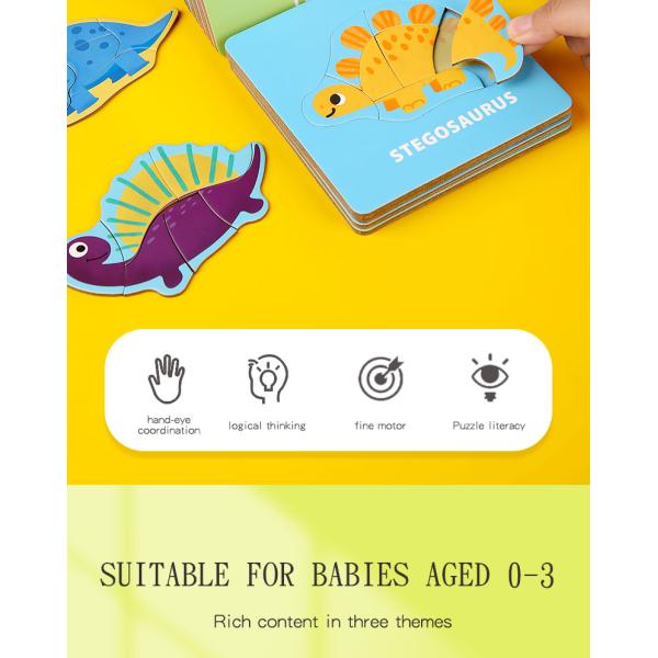 Muti Functional Cartoon Dinosaur Diy Drawing Montessori Educational Learning Jigsaw Puzzle Board Game Toys for Boys Girls