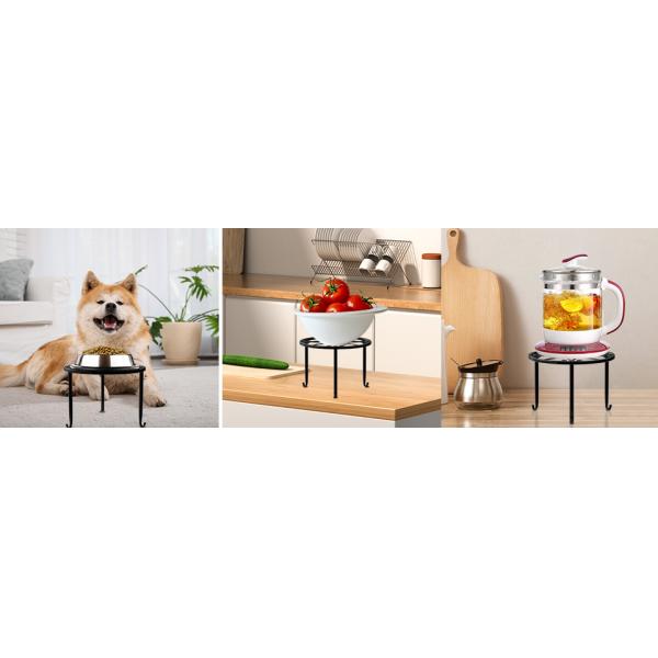 Vintage Powder Coated Black Metal Steel Flower Pot Stand Shelf for Home and Garden