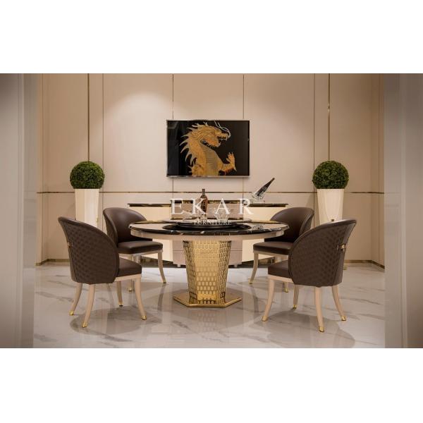 European Upholstered Wooden Leather Dining Chair W002D5