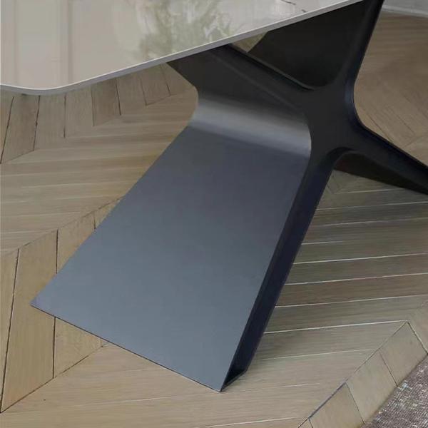 Foshan Factory Rectangular Dining Table Set Chairs Light Luxury SINTERED STONE Table X Shape Hotel table