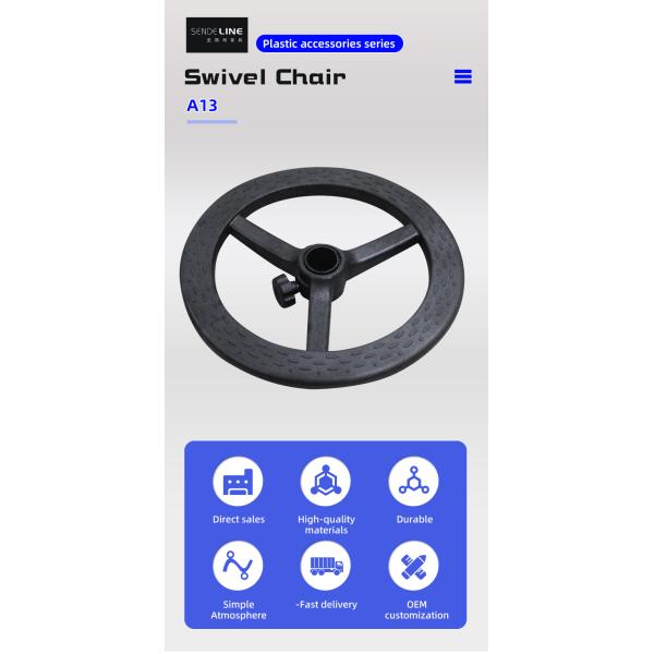 Nylon Office Chair Swivel Base Black Bar Stool Plastic Feet 360 Degree Rotation