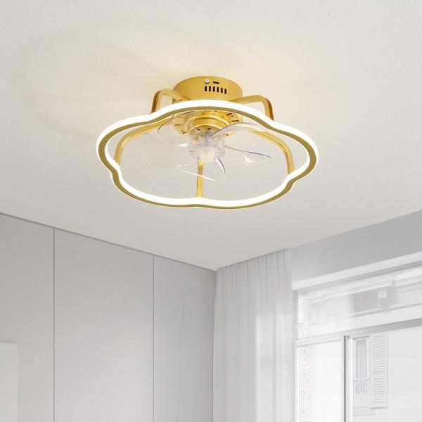 LED Nordic Modern Stepless Dimming Fan Lamp For Bedroom Dning Living Room ceiling fan lamp(WH-VLL-23)