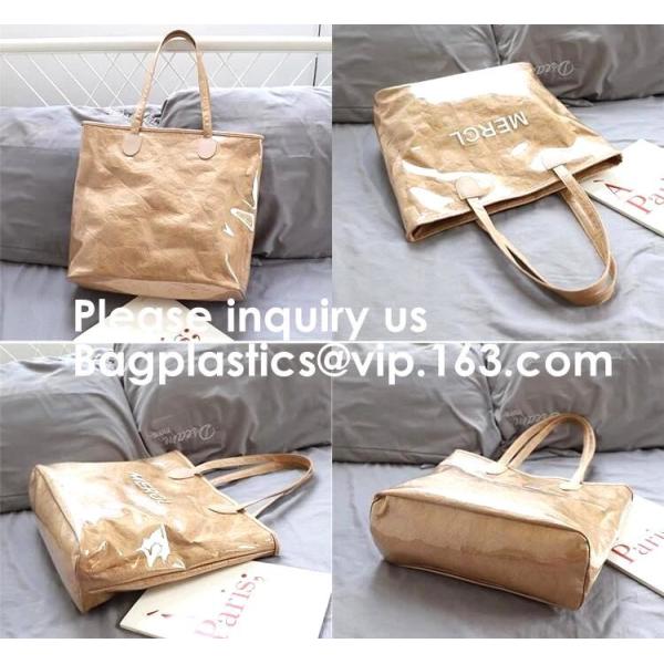 DuPont Paper Bags Shopping Bag,Custom LOGO Tyvek Washable Tearproof Paper Tote Shopping Bag, Bagease, Bagplastics, Pak