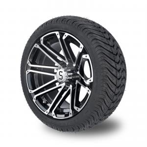 Quality 14x7 Golf Cart Wheels And Tires Combo 225/30-14 Street Tire Machined Glossy Black wholesale