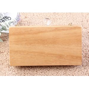 Quality Hard Case Ladies Wooded Evening Clutch Bags With Black Velvet Lining wholesale