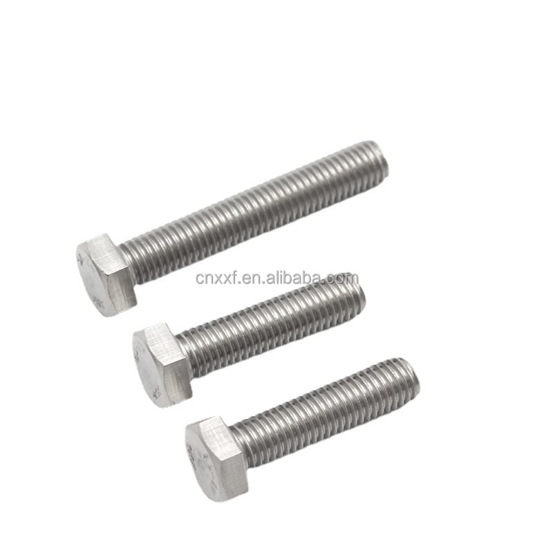 2507 Grade M6 M8 M16 Hex Head Bolts Duplex Stainless Steel DIN933 ANSI Standard with Plain Finish