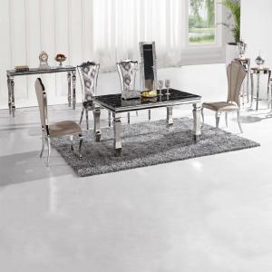 China Marble Luxury Modern Dining Tables Prismatic Table Leg 8 Seaters Home Furniture Silver on sale