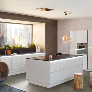 Quality White Parallel Acrylic Kitchen Cabinet With Island High Gloss wholesale