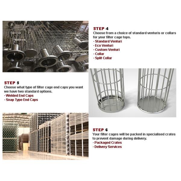 120x2000mm 2m Bag Supporting Cages Bag Filter Parts Plastic Spraying