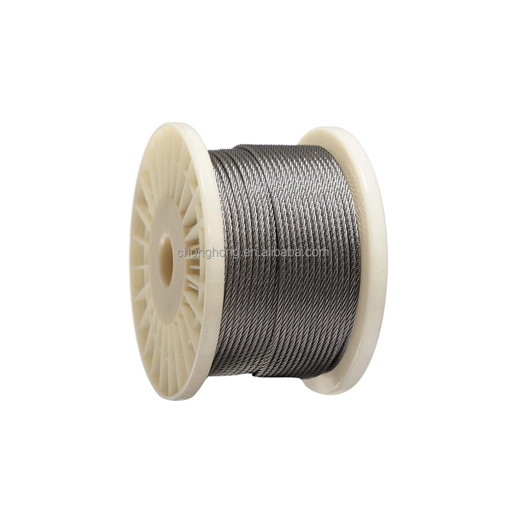Stainless Steel Cable Wire Rope Slings 500FT 1000FT 1/8" 3/16" 1/4" 7*7 7*19 1770Mpa-2160Mpa Tensile Strength for Hoisting