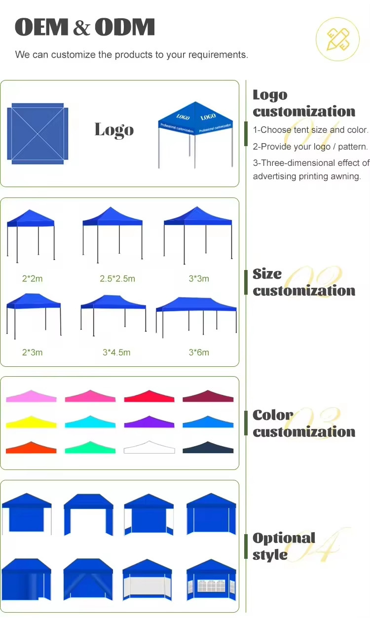 3x3M Folding Easy Pop Up Outdoor Tent Trade Show Portable Gazebo Tent Fireproof