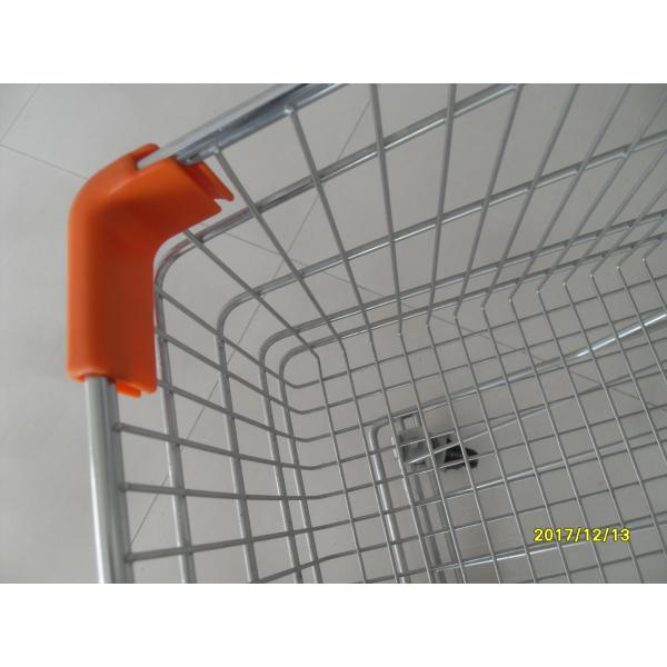 100L Low Carbon Metal Shopping Cart With 4 Swivel 4 Inch Autowalk Casters