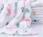 Bird Picture Double Gauze Print Fabric Antibacterial Crinkled Gauze Fabric