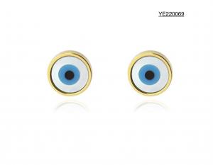 China Evil Eye Stainless Steel Gold Earrings Niche Luxury Fashion Blue Eye Earrings on sale