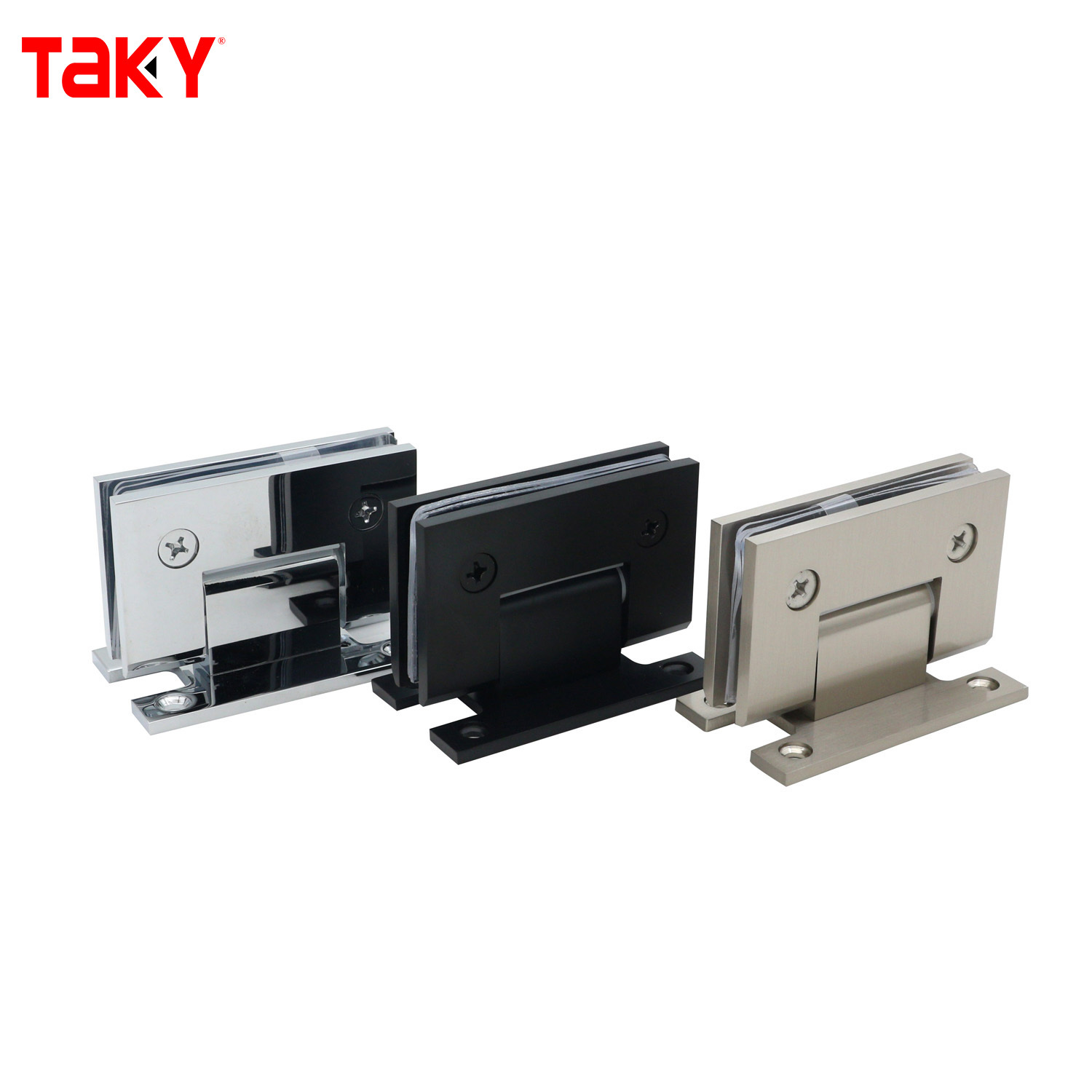 Satin Steel Material 90 Degree H Back Plate Wall Mount Shower Glass Door Pivot Hinge