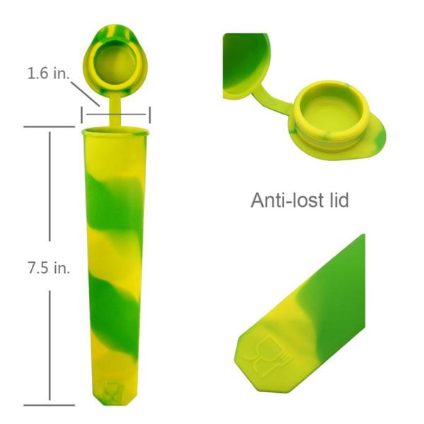Anti Lost Lid Silicone Ice Pop Maker DIY Reusable Popsicle Molds