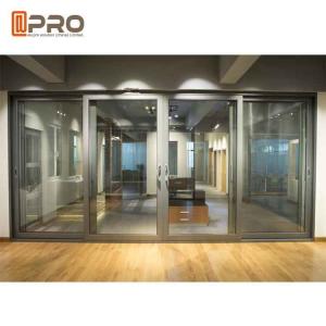 Quality Modern Design Powder Coated Aluminium Sliding Doors For Office Color Optional commercial automatic sliding glass doors wholesale