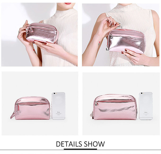 Cute Customized Logo L17*D6*H11Cm Zipper PU Cosmetic Bag