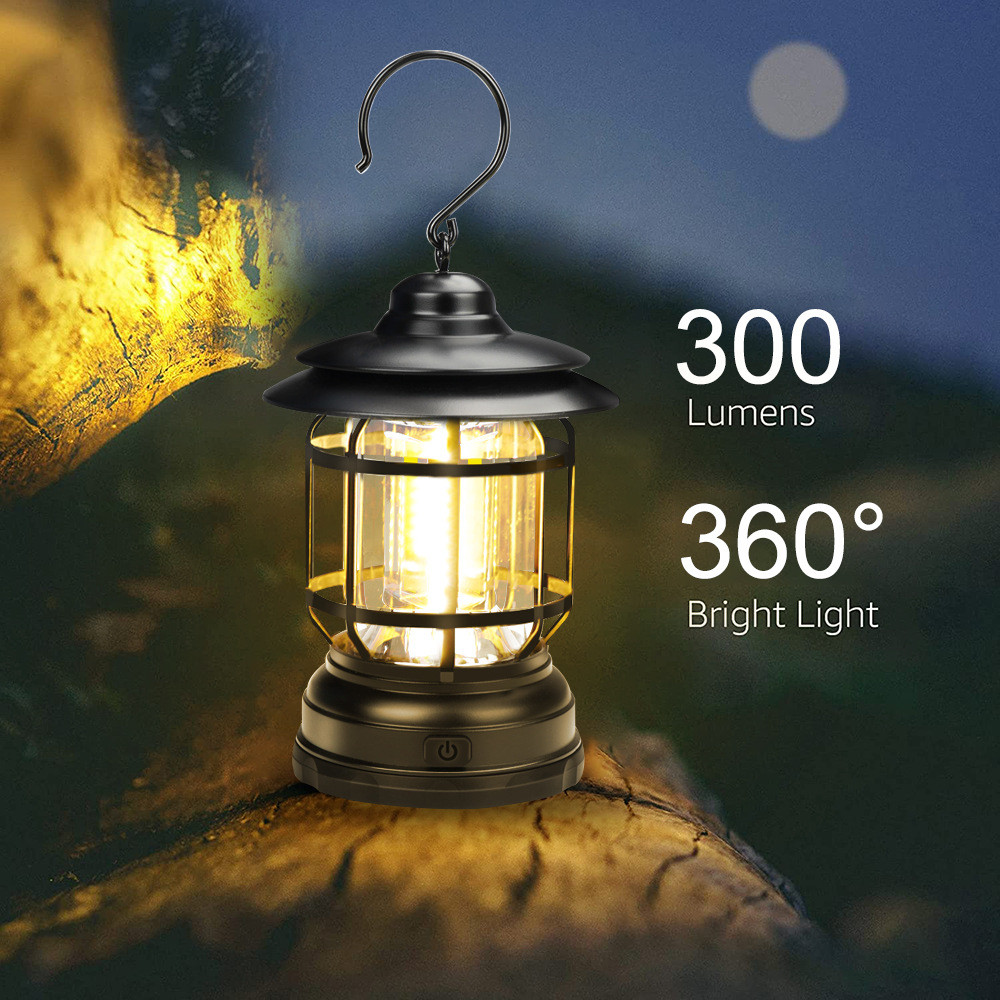 Mini Retro Solar Garden Light Tent Lamp Compact Size Outdoor Led 13*12*20cm