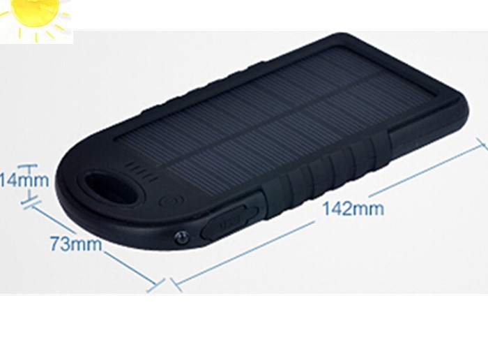 USB 4000mAH Portable Solar Power Bank High capacity With LED Torch
