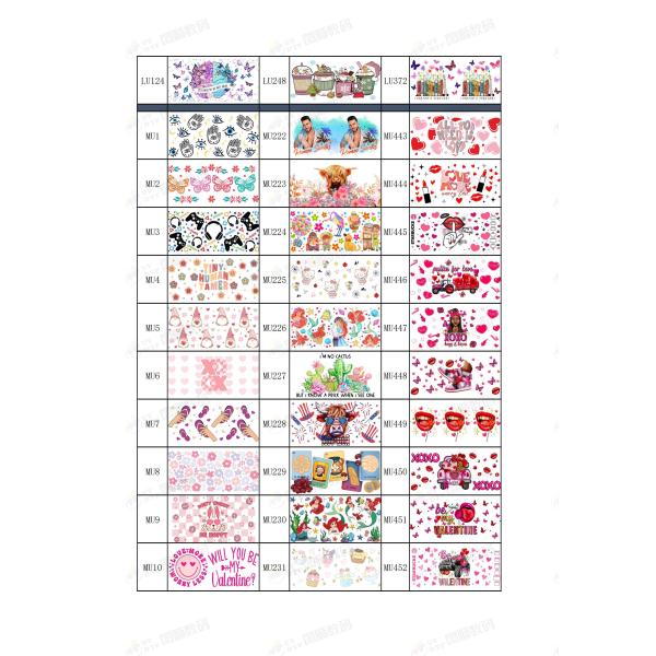 20oz Glass Beer Can UVDTF Tumbler Sticker Decals UV DTF Cup Wrap Trans Waterproof