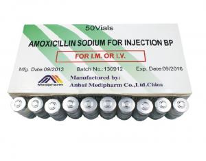 Quality Amoxicillin for Injection 1g/7ml, 50vials/Box The drug treatment of bacterial infections , BP/USP/CP wholesale