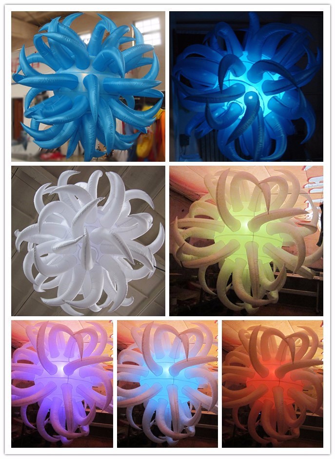Party Use 1m Inflatable Star with Changable Light for Event Decoration