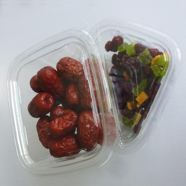 Stackable Tamper-Resistant Clear Hinged Container with Lid for Food Packaging