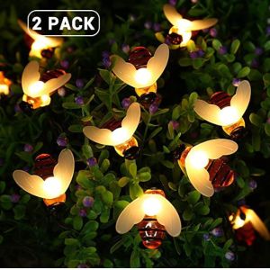 PVC 4 Inches 30LEDs Honey Bees Animal Shaped Solar Garden Lights